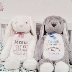 Soft Toys Cherish Me Personalised Bunny - Christening Day