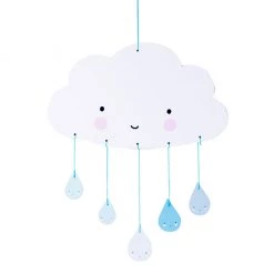 A LITTLE LOVELY COMPANY Cardboard Cloud Mobile - Blue Mobiles
