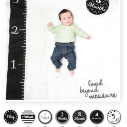 Lulujo Baby's First Year Swaddle & Milestone Cards - Loved Beyond Measure