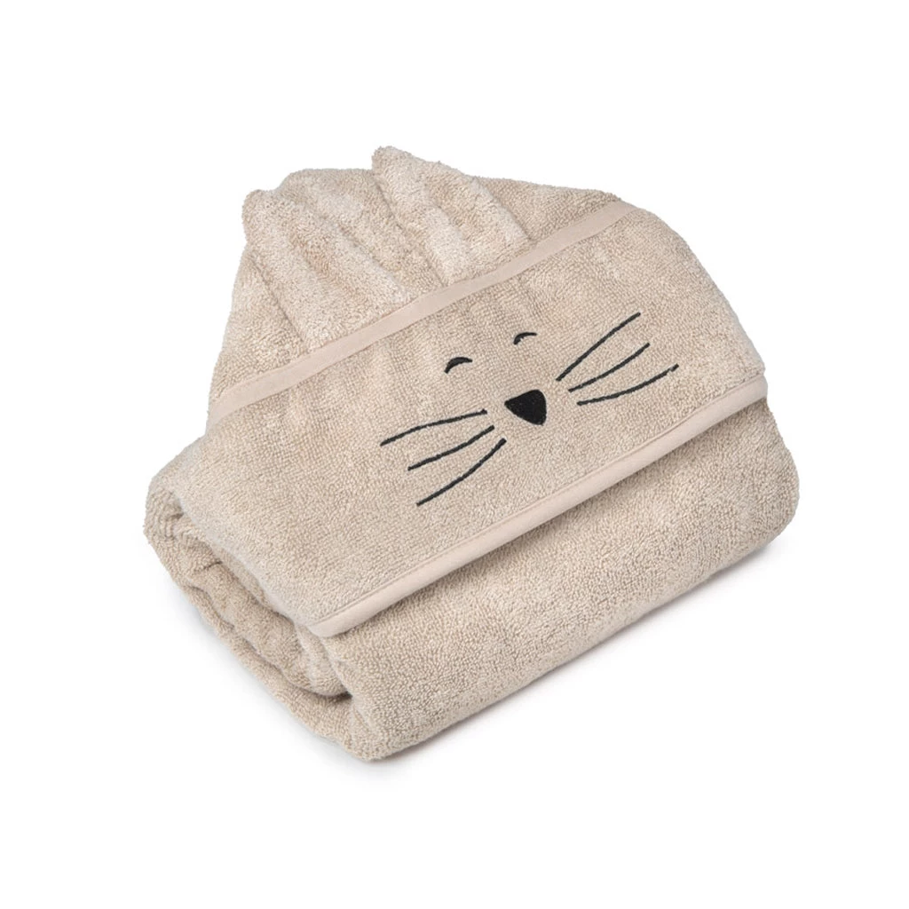 My Memi Large Cat Bamboo Baby Bath Towel - Beige Baby Bathtime 3 My Memi Large Cat Bamboo Baby Bath Towel - Beige Baby Bathtime