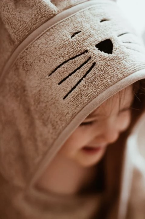 My Memi Large Cat Bamboo Baby Bath Towel - Beige Baby Bathtime 6 My Memi Large Cat Bamboo Baby Bath Towel - Beige Baby Bathtime