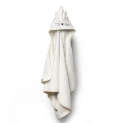 My Memi Large Cat Bamboo Baby Bath Towel - Cream