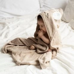 My Memi Mouse Bamboo Baby Bath Towel - Light Grey