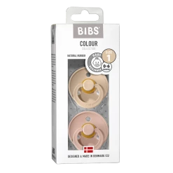 Bibs Colour 2 Pack Pacifier - Vanilla & Blush