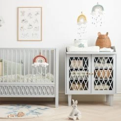 Cam Cam Copenhagen Quilted Storage Basket Set - Green Leaves