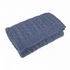 TOFFEE MOON Cable Knit Cotton Baby Blanket - Storm Blue