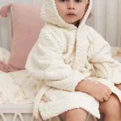 CAM CAM COPENHAGEN Cam Cam Hooded Organic Baby Bear Bathrobe - Ivory Baby Bathtime