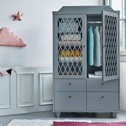 Cam Cam Copenhagen Harlequin Wardrobe - Grey Nursery Wardrobes