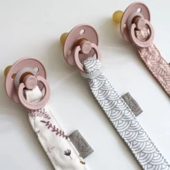 Baby Pacifiers | Soothers Cam Cam Copenhagen Pacifier Holder - Pressed Leaves Rose