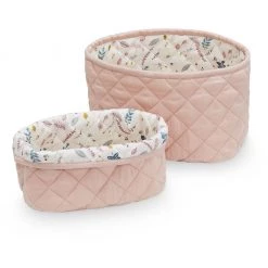 Nursery Storage Caddy's Cam Cam Copenhagen Quilted Storage Basket Set - Blossom Pink