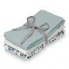 CAM CAM COPENHAGEN Cam Cam Organic Muslin Cloths 3 Pack - Fiori, Petroleum, Cream Build Your Own Gift Hamper