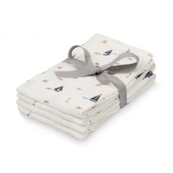 Build Your Own Gift Hamper Cam Cam Copenhagen Organic Muslin Wash Cloths - Sailboats