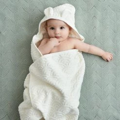 CAM CAM COPENHAGEN Baby Bathtime Cam Cam Hooded Organic Baby Towel - Ivory