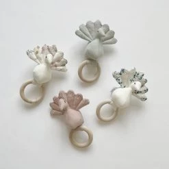 CAM CAM COPENHAGEN Cam Cam Organic Peacock Rattle - Fiori Baby Teething Toys & Comforters