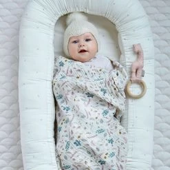 Swaddles Cam Cam Copenhagen Organic Swaddle Light - Pressed Leaves Rose