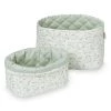 Cam Cam Copenhagen Quilted Storage Basket Set - Green Leaves