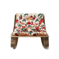 Bouncers & Baby Chairs Charlie Crane Levo Baby Rocker - Walnut + Hibiscus Cushion