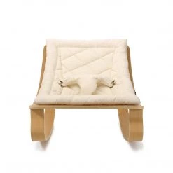 Bouncers & Baby Chairs Charlie Crane Levo Baby Rocker - Beech + Organic White Cushion