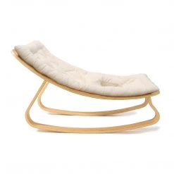 Bouncers & Baby Chairs Charlie Crane Levo Baby Rocker - Beech + Organic White Cushion