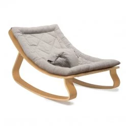 Charlie Crane Levo Baby Rocker - Beech + Grey Cushion Bouncers & Baby Chairs