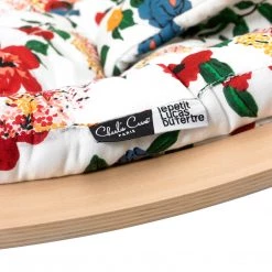Charlie Crane Levo Baby Rocker - Beech + Hibiscus Cushion