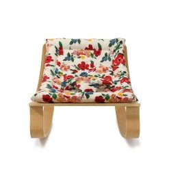 Charlie Crane Levo Baby Rocker - Beech + Hibiscus Cushion