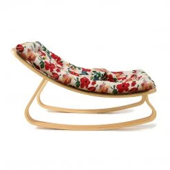 Charlie Crane Levo Baby Rocker - Beech + Hibiscus Cushion