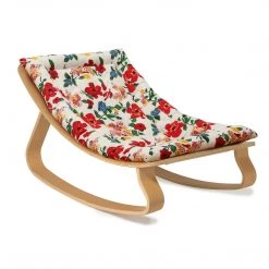 Charlie Crane Levo Baby Rocker - Beech + Hibiscus Cushion