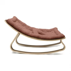 Charlie Crane Levo Baby Rocker - Walnut + Bois De Rose Cushion NEW ARRIVALS