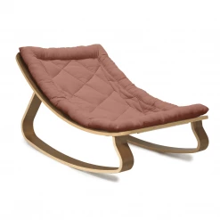 Charlie Crane Levo Baby Rocker - Walnut + Bois De Rose Cushion NEW ARRIVALS