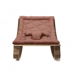 Charlie Crane Levo Baby Rocker - Walnut + Bois De Rose Cushion NEW ARRIVALS