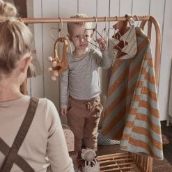 OYOY Rattan Clothes Rack Rainbow In Nature Nursery Wardrobes