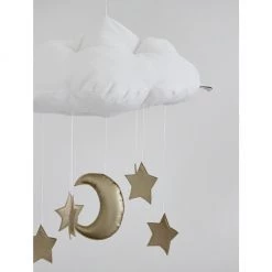 Cotton & Sweets Cloud Mobile - Gold Moon & Stars 7 Cotton & Sweets Cloud Mobile - Gold Moon & Stars