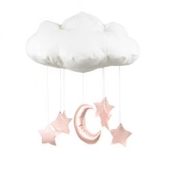 Mobiles Cotton & Sweets Cloud Mobile - Pink Moon & Stars