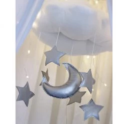 Mobiles Cotton & Sweets Cloud Mobile - Silver Moon & Stars