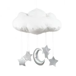 Mobiles Cotton & Sweets Cloud Mobile - Silver Moon & Stars