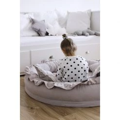 Cotton & Sweets Linen Junior Nest - Light Grey Playnests & Playmats