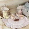 COTTON & SWEETS Mini Doll House Playmat With Ruffles - Powder Pink