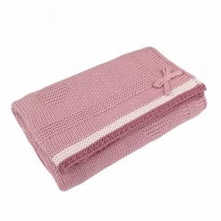 TOFFEE MOON Spot Knit Cotton Baby Blanket - Dawn Pink