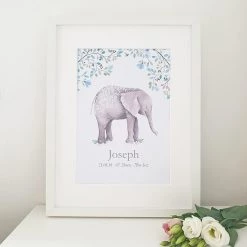 Cherish Me Dublin Cherish Me Baby Elephant Personalised Print - Boy