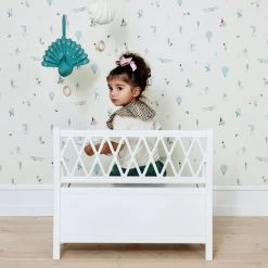 Cam Cam Copenhagen Harlequin Kids Storage Bench - White Kids Tables & Chairs