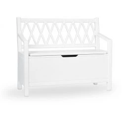Cam Cam Copenhagen Harlequin Kids Storage Bench - White Kids Tables & Chairs