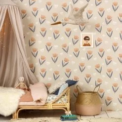 Hibou Home Fleur Peach Wallpaper