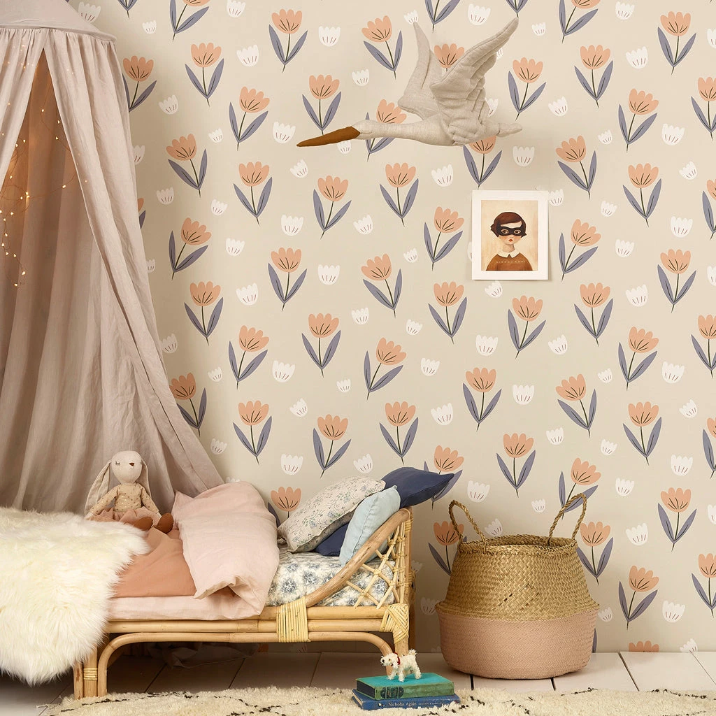 Hibou Home Fleur Peach Wallpaper 4 Hibou Home Fleur Peach Wallpaper