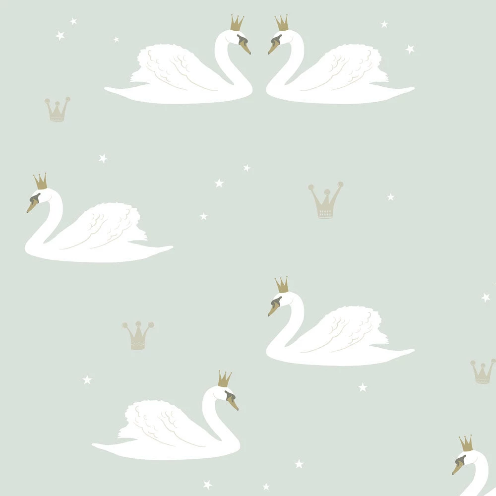 Hibou Home Swan Mint Wallpaper NEW ARRIVALS 3 Hibou Home Swan Mint Wallpaper NEW ARRIVALS