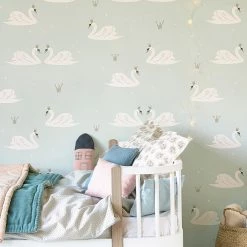 Hibou Home Swan Mint Wallpaper NEW ARRIVALS