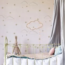 NEW ARRIVALS Hibou Home Starry Sky Pink & Gold Wallpaper