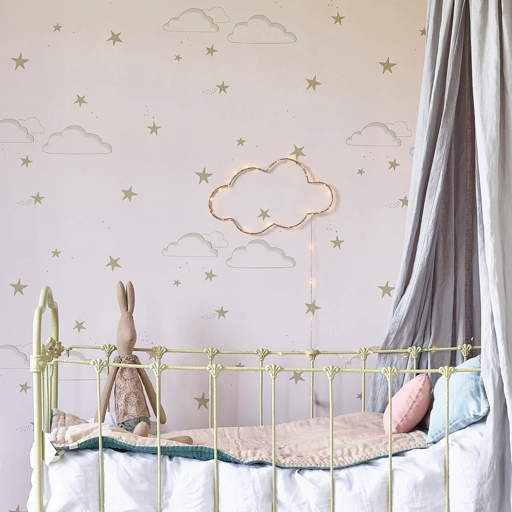 NEW ARRIVALS Hibou Home Starry Sky Pink & Gold Wallpaper 4 NEW ARRIVALS Hibou Home Starry Sky Pink & Gold Wallpaper