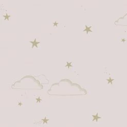 NEW ARRIVALS Hibou Home Starry Sky Pink & Gold Wallpaper
