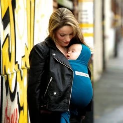 Je Porte Mon Bebe Baby Wrap Basic - Retro Blue Baby Carriers & Slings 12 Je Porte Mon Bebe Baby Wrap Basic - Retro Blue Baby Carriers & Slings